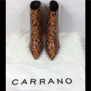 CARRANO python embossed leather booties. Gorgeous!